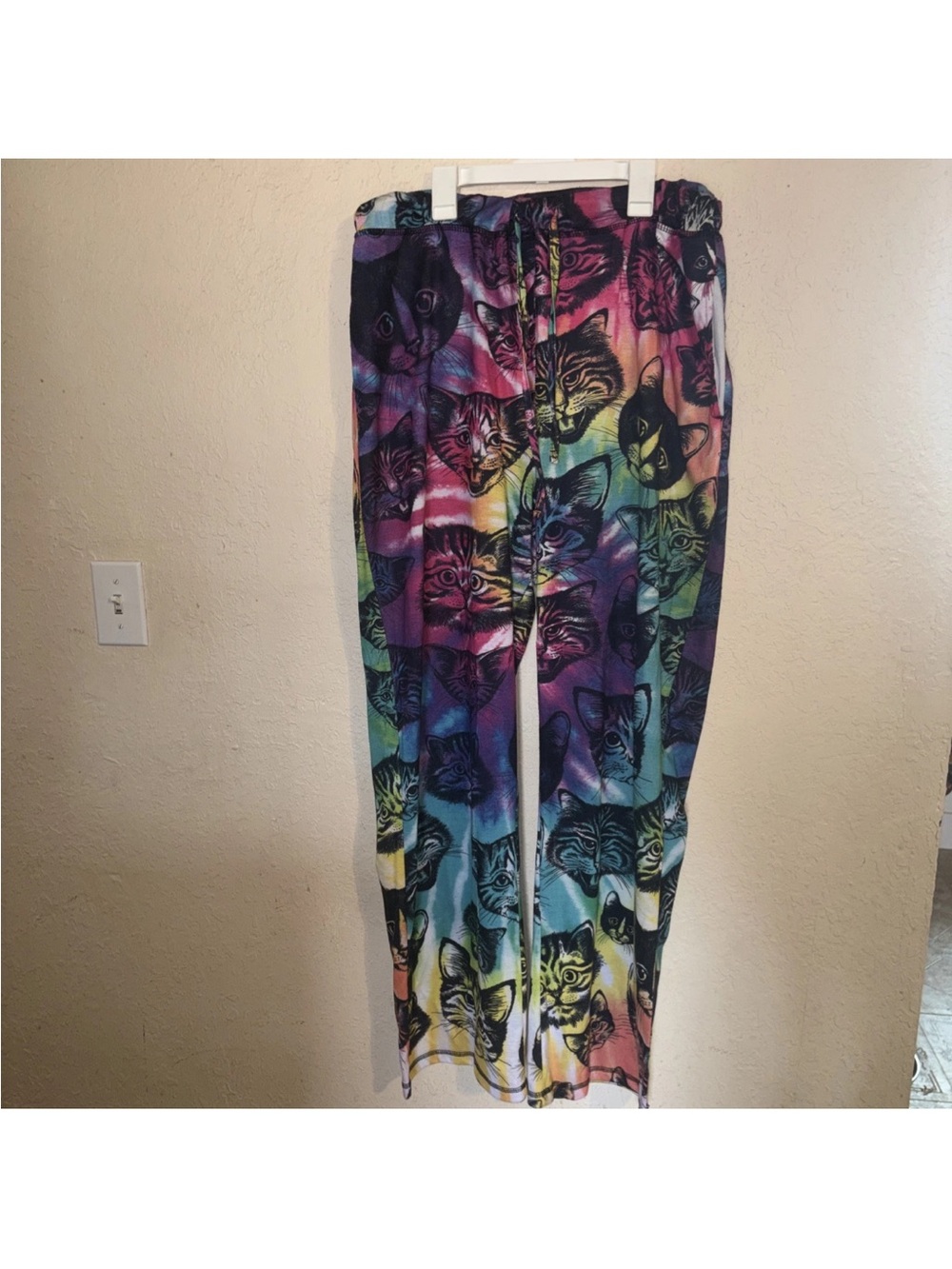 Womens Rainbow Cat Print Lounge Pants - Multicolor